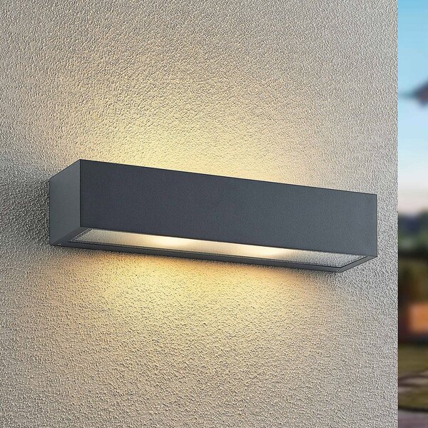 Arcchio Lampă de exterior LengoE27, 38 cm, antracit, E27, IP54, Gri, Aluminiu, Modern