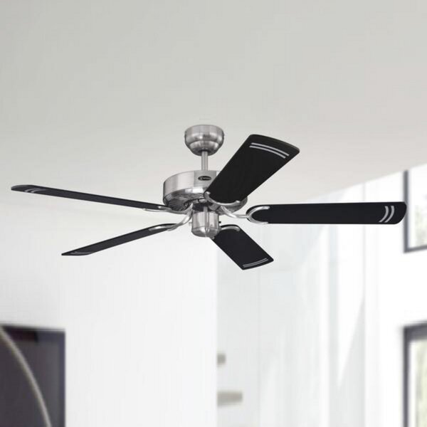 Westinghouse Cyclone ventilator negru, Negru, Camera de zi / sufragerie, Metal
