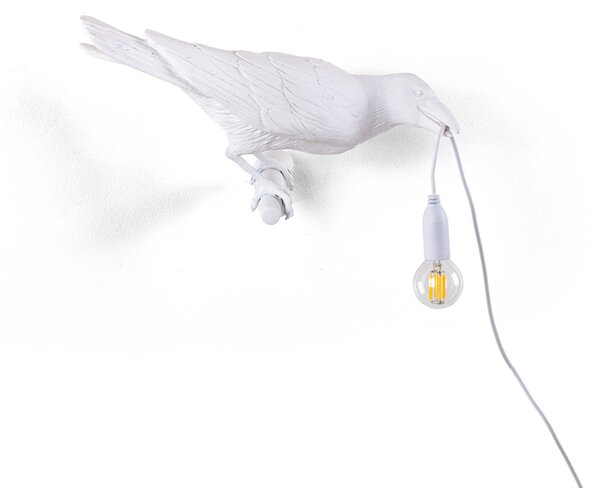 SELETTI Bird Lamp lampă decorativă de perete pentru exterior, dreapta, alb, Alb, Plastic, Design