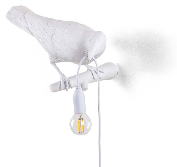 SELETTI Bird Lamp lampă decorativă de perete pentru exterior, dreapta, alb, Alb, Plastic, Design