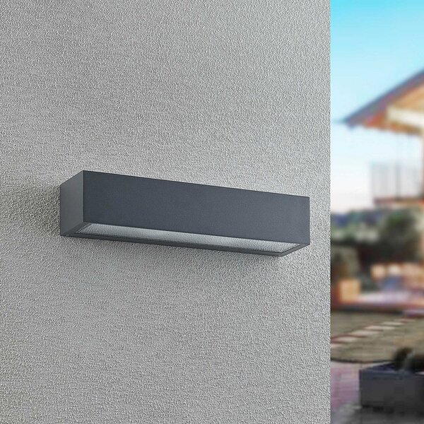 Arcchio Lampă de exterior LengoE27, 38 cm, antracit, E27, IP54, Gri, Aluminiu, Modern