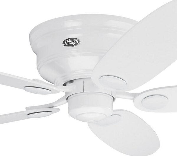Hunter Low Profile III ventilator alb/arțar, Alb, Camera de zi / sufragerie, Lemn, Modern