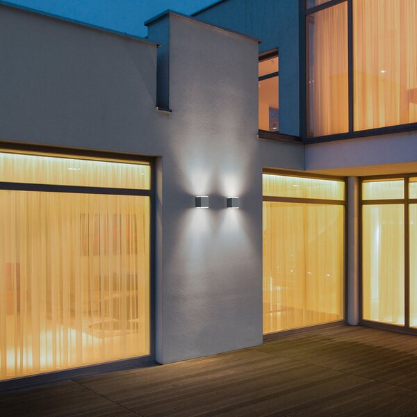 Helestra Kibo - aplică LED de exterior, grafit, Negru, Metal, Modern