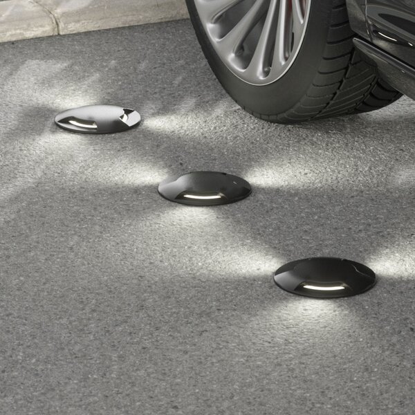 Fumagalli Proiector LED încastrare sol Ceci 160-3L negru CCT, Negru, Plastic, Modern, Corpuri de iluminat încastrate rotunde