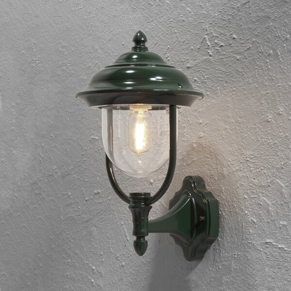 Konstsmide Aplică de exterior Parma, felinar stând, verde, Verde, Metal, Casă de țară / Rustic