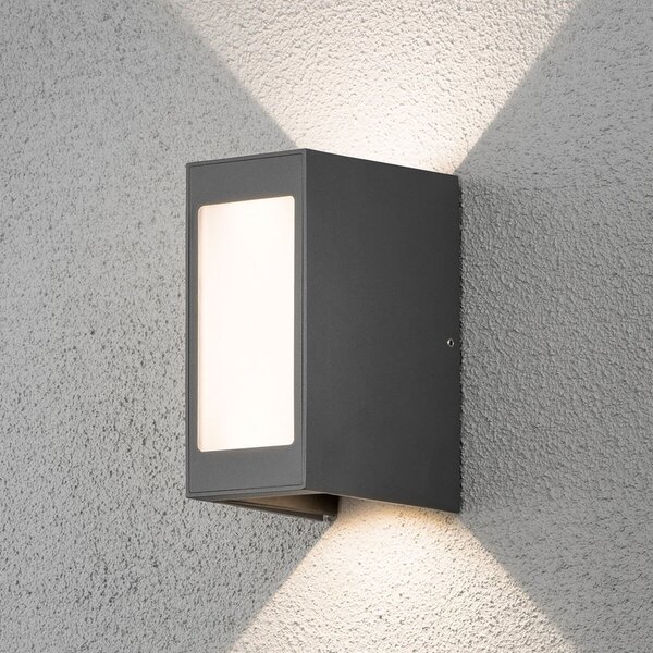 Konstsmide Aplică LED Cremona - unghi luminos reglabil, Negru, Metal, Modern, Perete unghiular