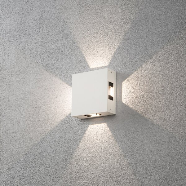 Konstsmide Cremona - aplică LED de exterior, reglabilă, alb, Alb, Metal, Scandinavă