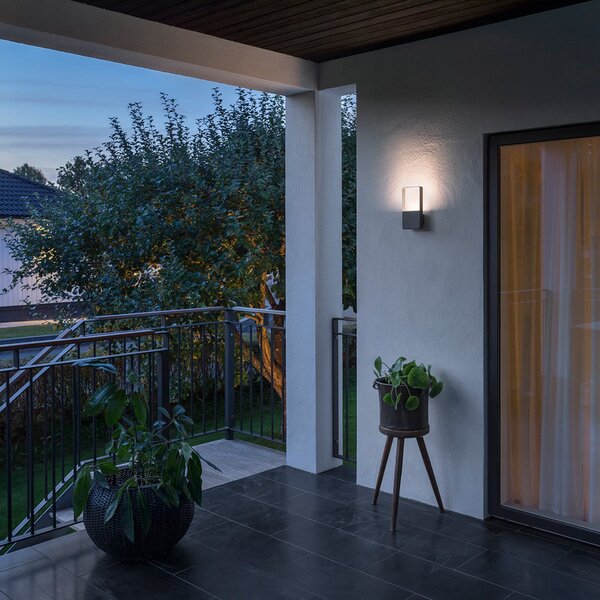 Konstsmide Aplică LED de exterior ultramodernă Matera, Gri, Metal, Modern