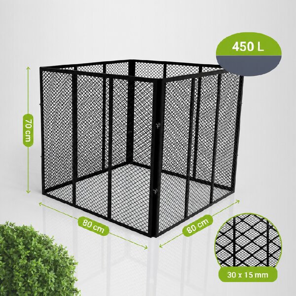 Juskys Compostor metalic 450 L - negru