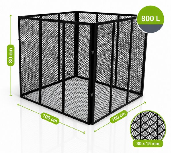 Juskys Compostor metalic 800 L - negru
