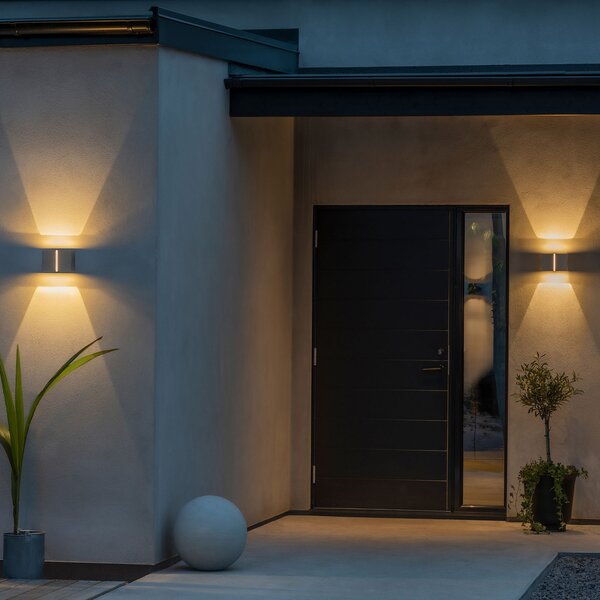 Konstsmide Aplică LED de exterior Pavia, alb, Alb, Metal, Modern