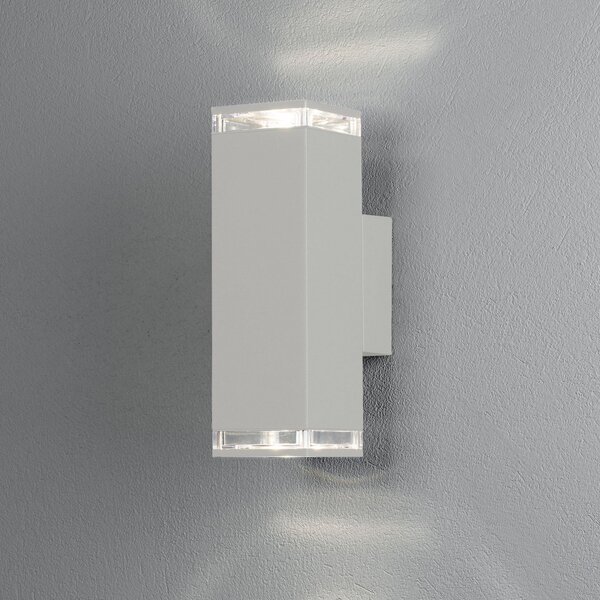 Konstsmide Aplică de exterior Pollux up/down înălțime 23,5cm, reglabil, Alb, Metal, Modern