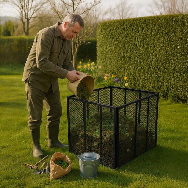 Juskys Compostor metalic 450 L - negru