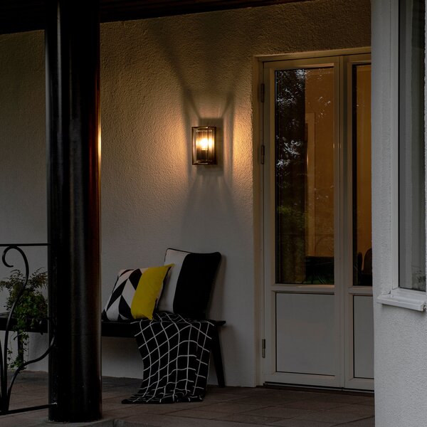 Konstsmide Lampă de exterior Brindisi, negru, metal, înălțime 26 cm, IP54, reglabil, Negru, Metal, Modern, Felinar