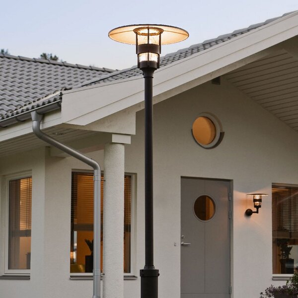 Konstsmide Lampadar Freja, negru, reglabil, Negru, Metal