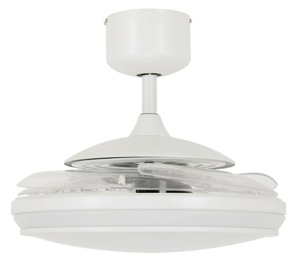 Beacon Lighting LED ventilator de tavan Fanaway Evo 1 alb 121 cm liniștit, reglabil, Transparent, Camera de zi / sufragerie, Plastic, Design