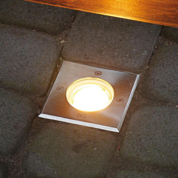 Heitronic Spot de podea încastrabil Potsdam, IP67, unghiular, Metalic, Metal, Modern, Luminile încastrate unghiulare