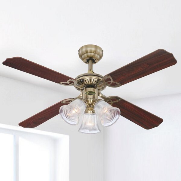 Westinghouse Princess Trio ventilator cu lumină, Lemn, Camera de zi / sufragerie, Plastic, Modern