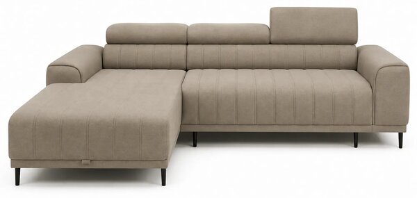 Coltar extensibil CALDO MINI, sezlong stanga, stofa catifelata bej - R