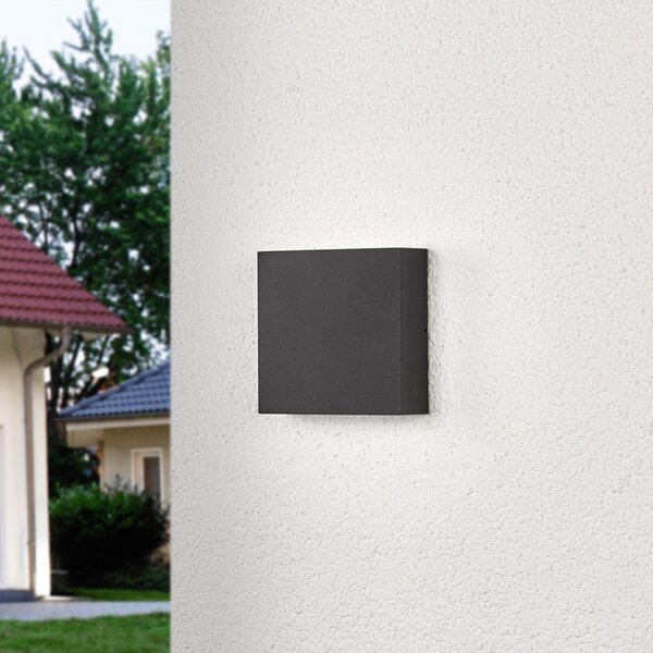 Lucande LED lumina de perete în aer liber Trixy, antracit, metal, IP54, Negru, Metal, Modern