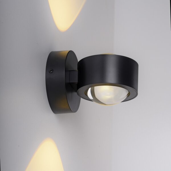 Schöner Wohnen 19331-18 - Aplică LED de perete CHIA 2xLED/2W/230V neagră