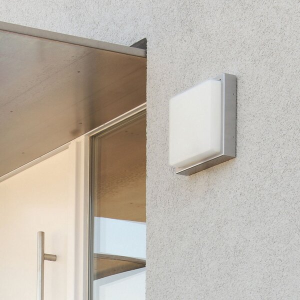 LCD Aplică de exterior 046, senzor mișcare, oțel inoxidabil, Metalic, Sticlă, Modern
