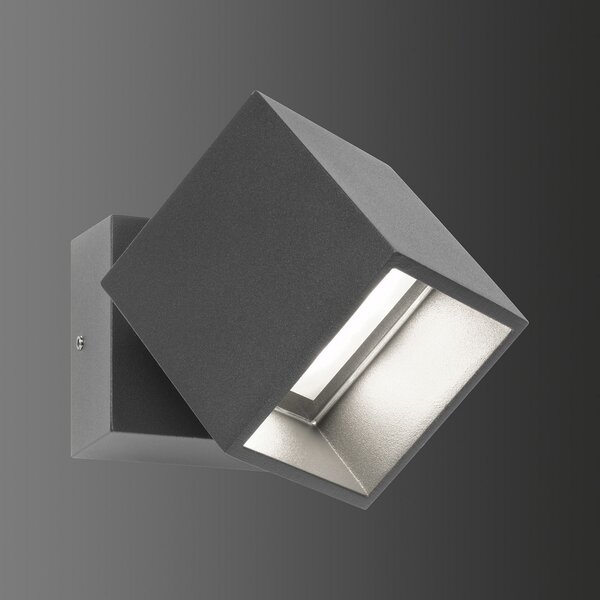LCD Proiector LED perete exterior 5002, mobil, grafit, Negru, Metal, Modern