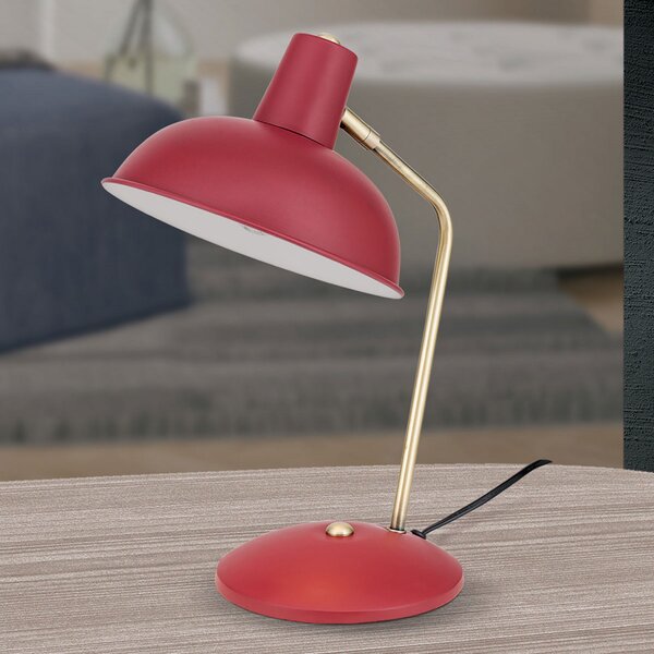 ORION Im Vintage-Look - lampă de masă Fedra roșu, Roșu, Studiu / Birou, Metal, Vintage, Umbră de masă