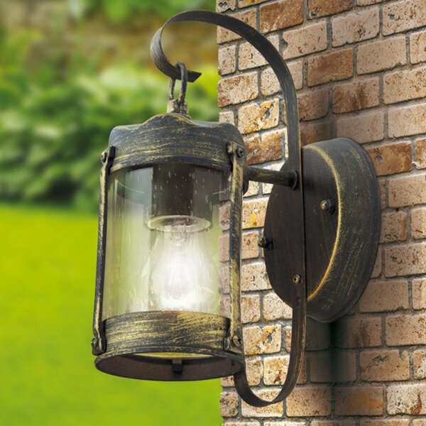 ORION Aplică de exterior Lenard, rustică, reglabil, Negru, Metal, Casă de țară / Rustic