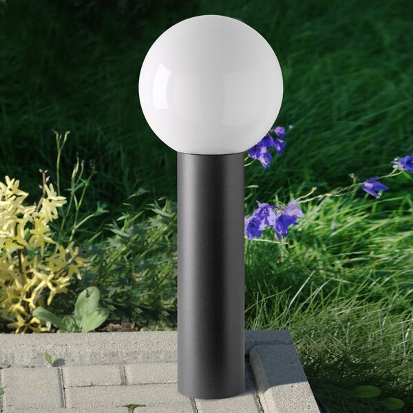 CMD Lampă decorativă cu postament Kiana, Negru, Metal, Modern, Glob pentru exterior