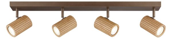 Brilliant Plafonieră Lakewood, din lemn, lungime 78 cm, cu 4 becuri, reglabil, Lemn, Camera de zi / sufragerie, Lemn, Modern
