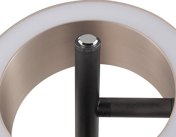 Brilliant Lampă de birou cu LED Axion, negru/maro, înălțime 45 cm, CCT, reglabil, Negru, Camera de zi / sufragerie, Metal, Modern