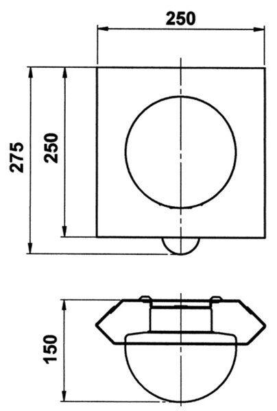 Albert Leuchten Aplică de exterior 512 cu detector mișcare, Metalic, Metal, Modern