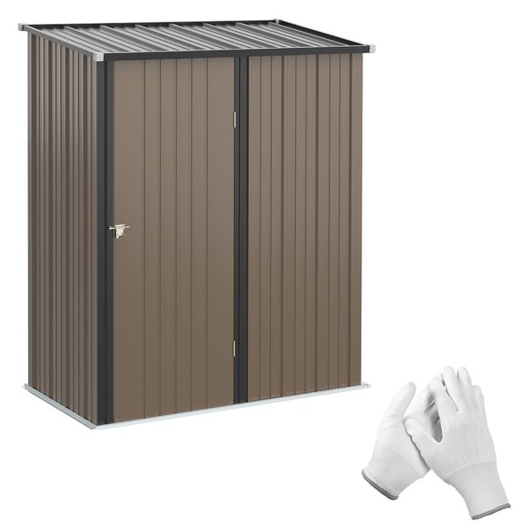 Outsunny Sopron de Gradina din Otel Suport Scule, 161.5x94.5x196cm, Maro