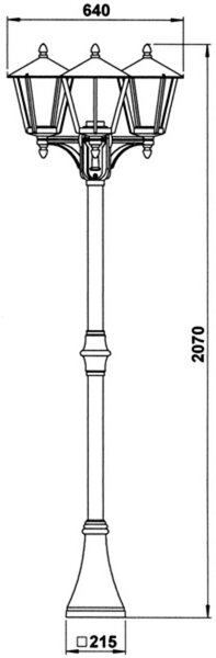 Albert Leuchten Lampadar rustic 680, alb, 3 fluxuri, Alb, Metal, Casă de țară / Rustic