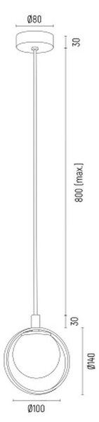 Argon Saturnia lampă suspendată 1x6 W auriu-opal 8257