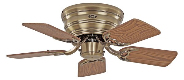 CasaFan Ventilator Classic Flat III alamă antică Ø 75 cm, Lemn, Camera de zi / sufragerie, Lemn, Vintage
