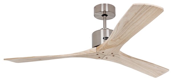 CasaFan Ventilator de tavan Macau, crom, lemn natural deschis la culoare, Lemn, Camera de zi / sufragerie, Lemn, Modern
