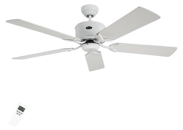 CasaFan Ventilator de tavan ECO ELEMENTS, alb/gri, Ø 132 cm, silențios, Alb, Camera de zi / sufragerie, Lemn, Modern