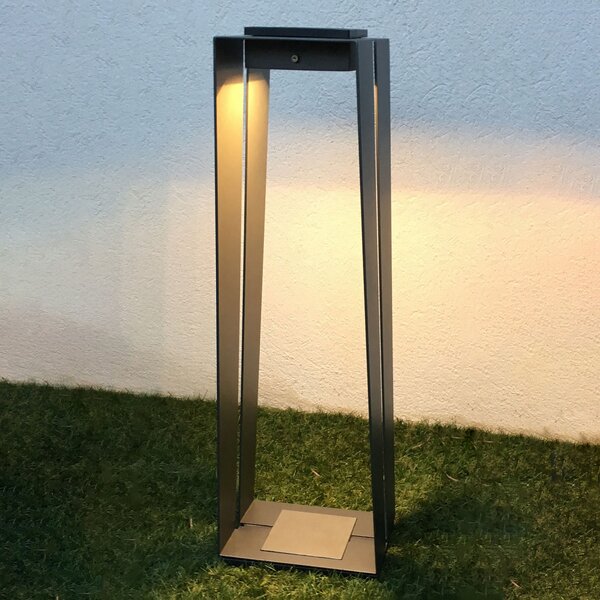 Les Jardins Felinar LED solar Skaal din aluminiu, 70 cm, gri, reglabil, Gri, Metal, Felinar