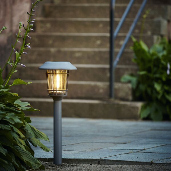 STAR TRADING Lampă solară LED Filip grafit cu crampon de sol, Negru, Metal, Lumini solare