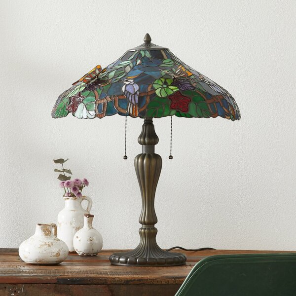 Clayre&Eef Lampă de masă Australia, stil Tiffany, Multicolor, Camera de zi / sufragerie, Sticlă, Tiffany
