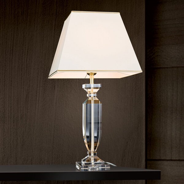 ORION Lampă de masă Pokal cu cristal auriu/crem, Bej, Camera de zi / sufragerie, Cristal