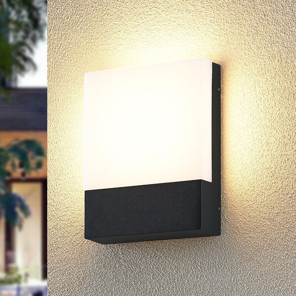 Lindby Vanira aplică LED de exterior, angular, Negru, Metal, Modern