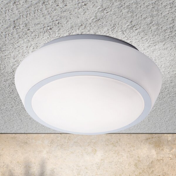 ORION Plafonieră din sticlă Pia cu IP44, 30 cm, reglabil, Alb, Baie, Metal, Modern
