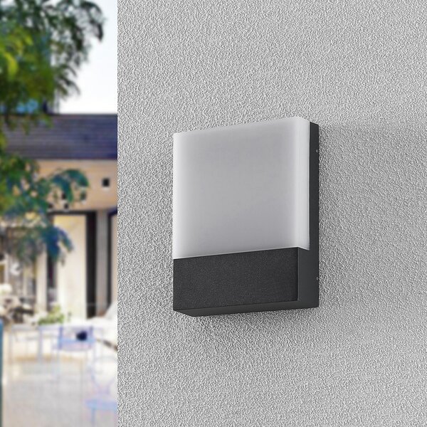 Lindby Vanira aplică LED de exterior, angular, Negru, Metal, Modern