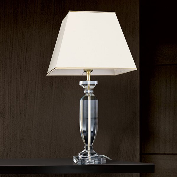 ORION Lampă de masă Pokal cu cristal auriu/crem, Bej, Camera de zi / sufragerie, Cristal