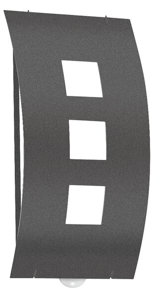 CMD Graal lampă de perete în aer liber cu senzor, Negru, Metal, Modern