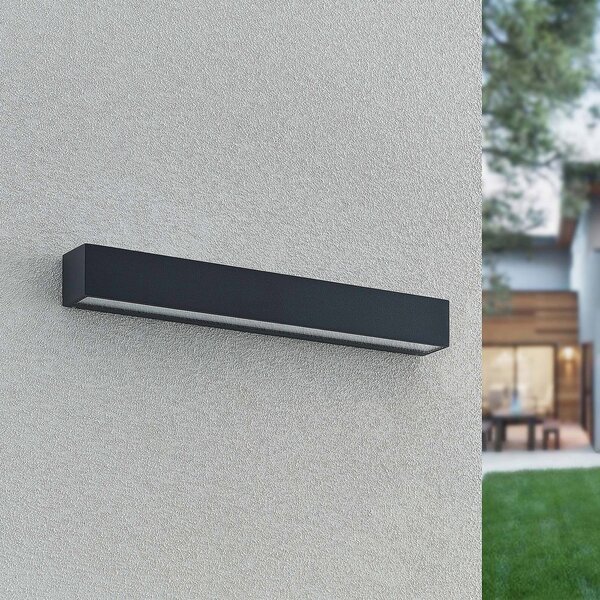 Arcchio Aplică de perete LED Lengo, 50 cm, 2 becuri, antracit, CCT, Negru, Aluminiu, Modern