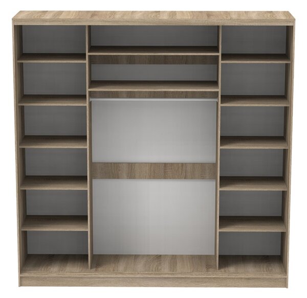 Dulap dormitor cu 2 usi glisante cu oglinda Aparador Pako World Sonoma 240x60x240 cm
